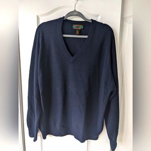 Vintage Colours Alexander Julian 100% Cashmere Sweater Size Large Dark Blue